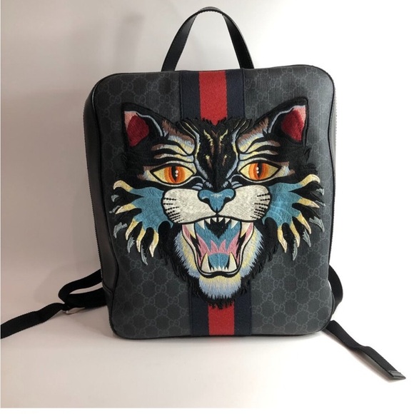 Gucci Black & Red Tiger Backpack – Embroidered Tiger, Pre-Owned - Picture 1 of 14